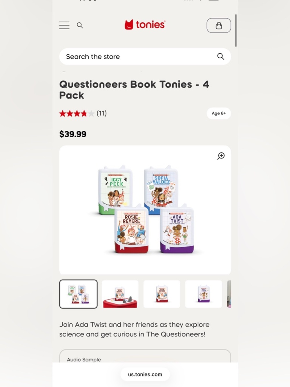 Tonies The Questioneers Book Tonies - 4 Pack **open box